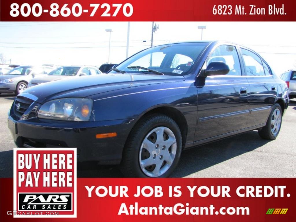 2004 Elantra GLS Sedan - Moonlit Blue / Gray photo #1