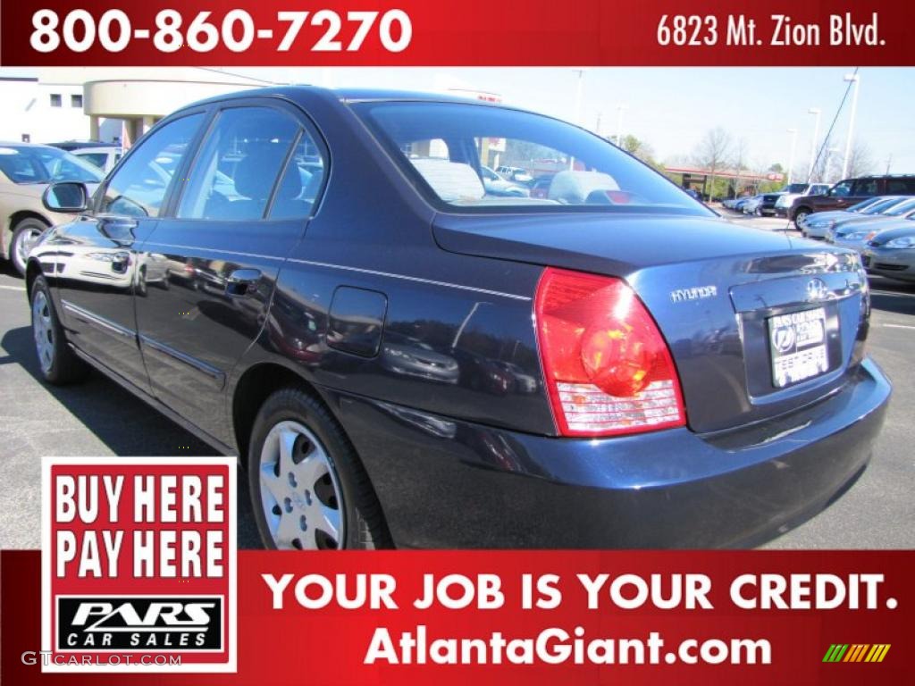 2004 Elantra GLS Sedan - Moonlit Blue / Gray photo #2