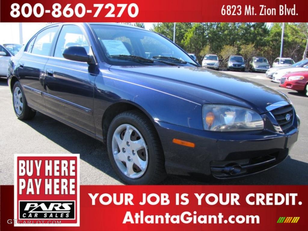 2004 Elantra GLS Sedan - Moonlit Blue / Gray photo #4