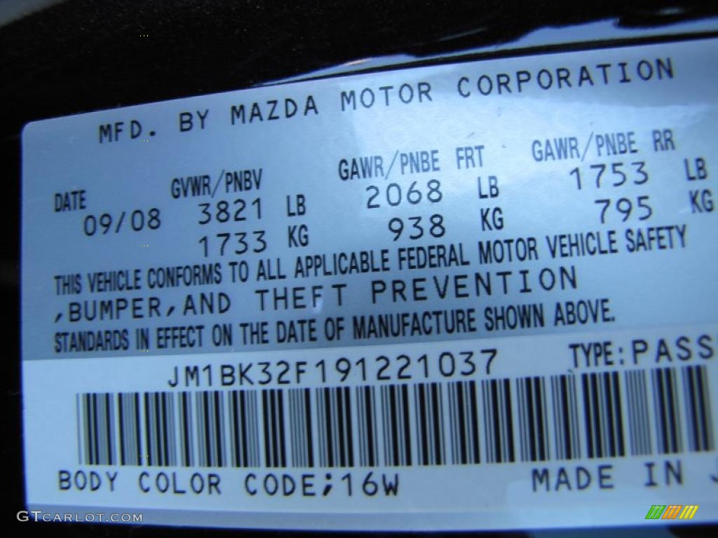 2009 MAZDA3 i Touring Sedan - Black Mica / Black photo #27