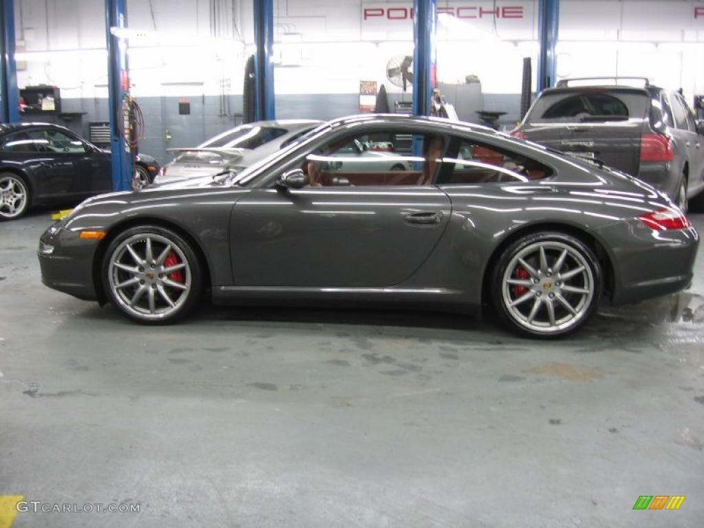 2007 911 Carrera 4S Coupe - Slate Grey Metallic / Terracotta photo #3