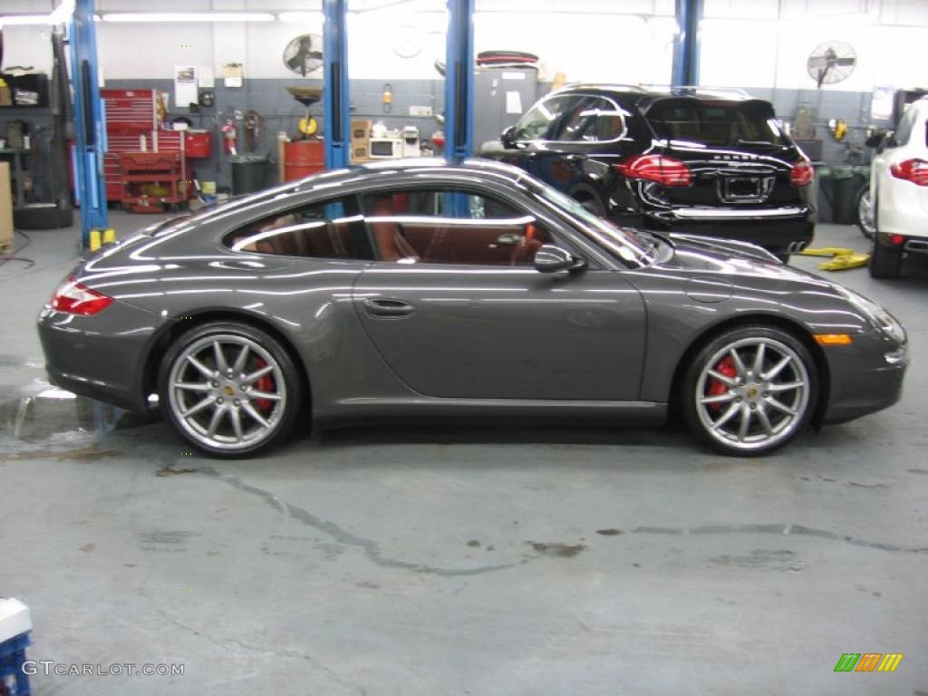 2007 911 Carrera 4S Coupe - Slate Grey Metallic / Terracotta photo #7