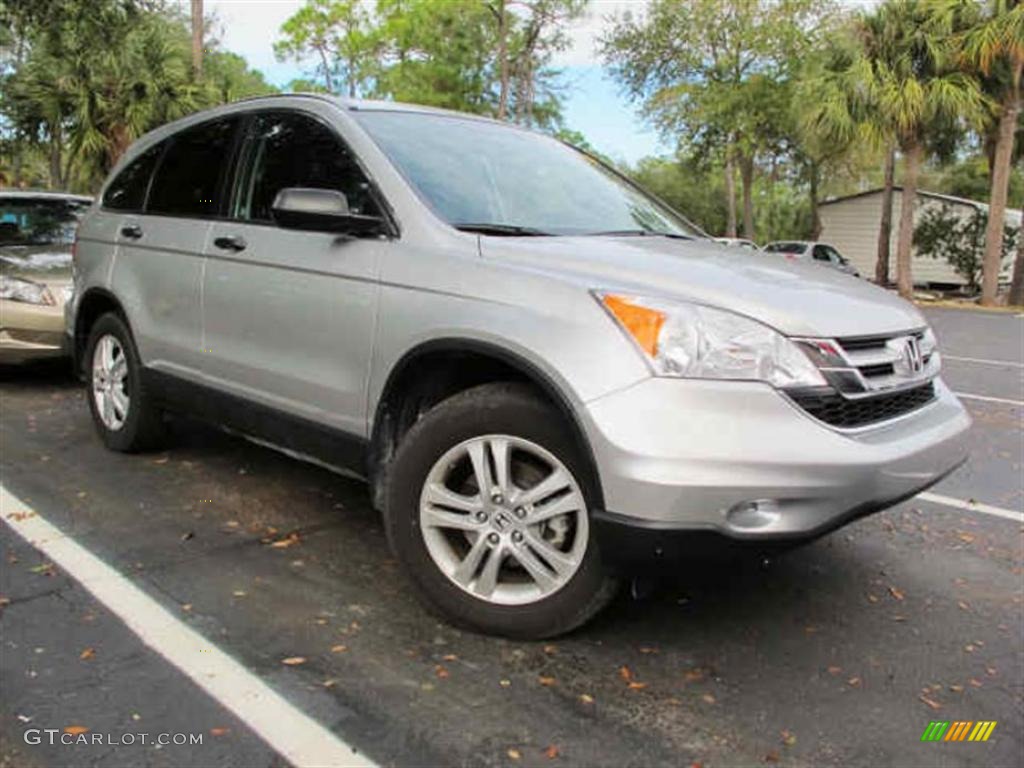 2010 CR-V EX AWD - Alabaster Silver Metallic / Black photo #1