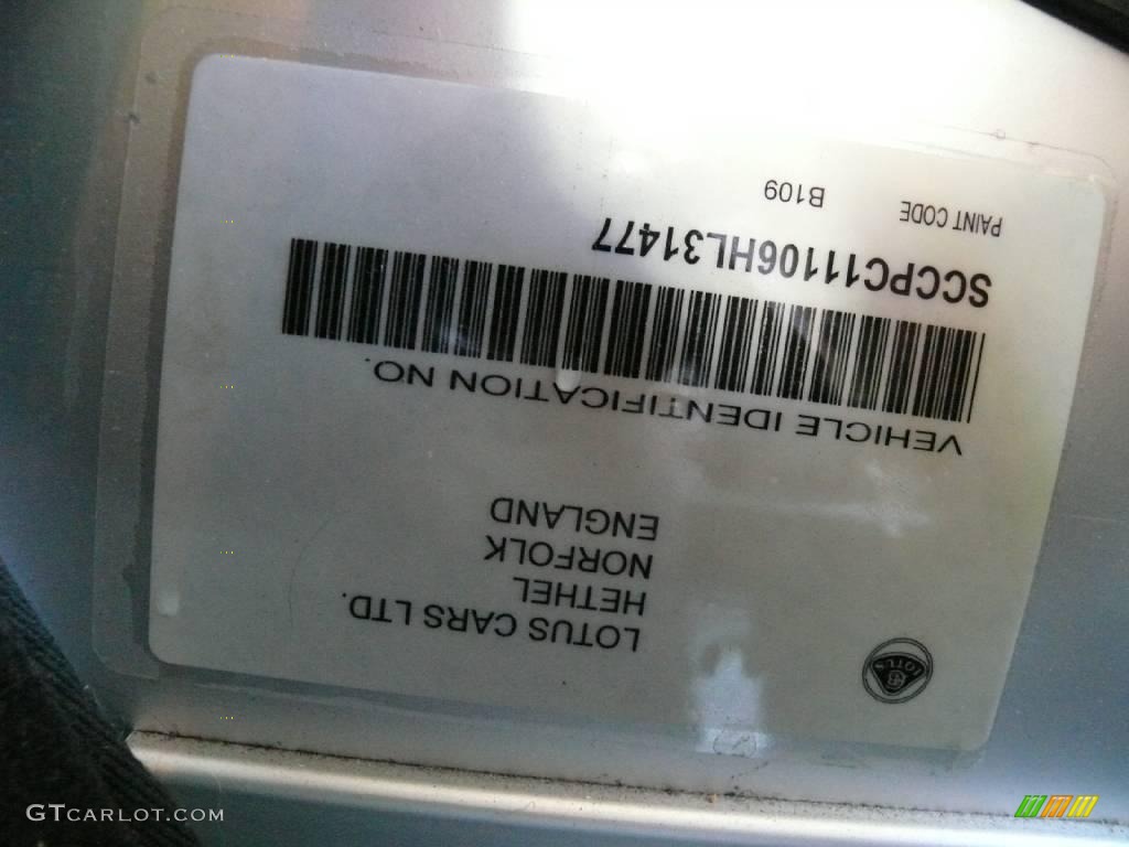 2006 Lotus Elise Standard Elise Model Color Code Photos
