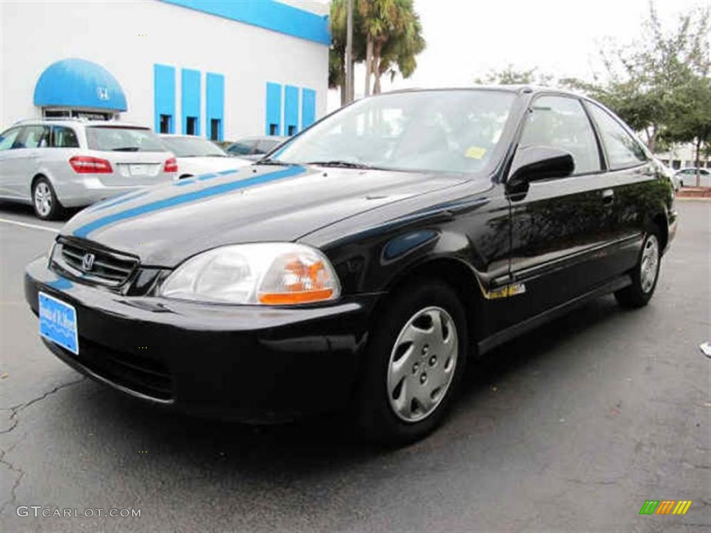1997 Civic EX Coupe - Black Pearl Metallic / Gray photo #6