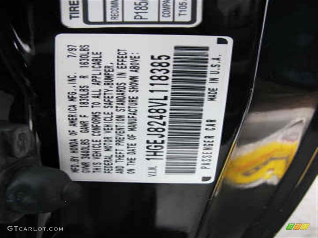 1997 Civic EX Coupe - Black Pearl Metallic / Gray photo #20