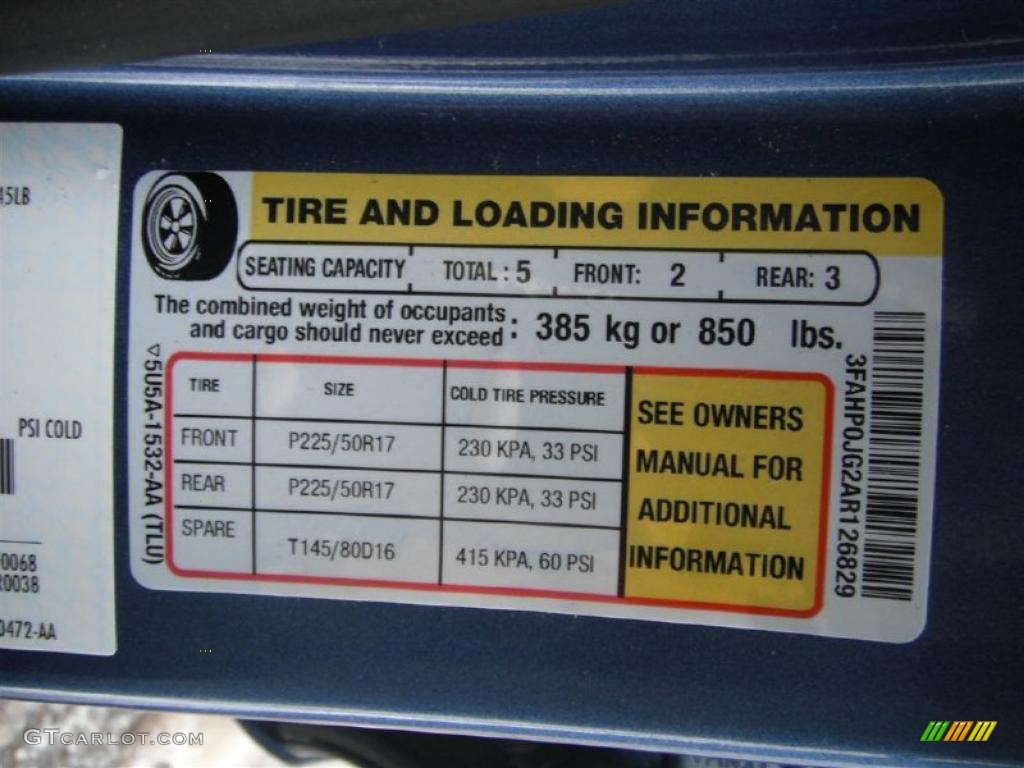 2010 Fusion SEL V6 - Sport Blue Metallic / Charcoal Black photo #34
