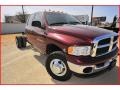 2003 Dark Garnet Red Pearl Dodge Ram 3500 SLT Quad Cab 4x4 Dually Chassis  photo #9