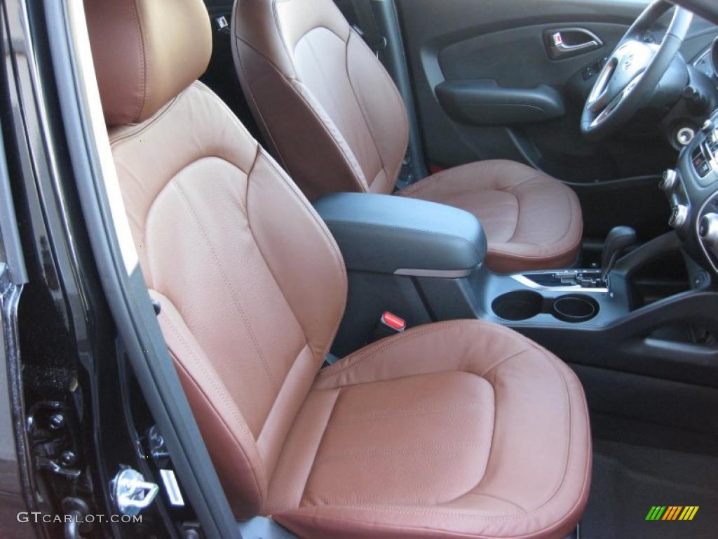 Black/Saddle Interior 2011 Hyundai Tucson Limited AWD Photo #44439102