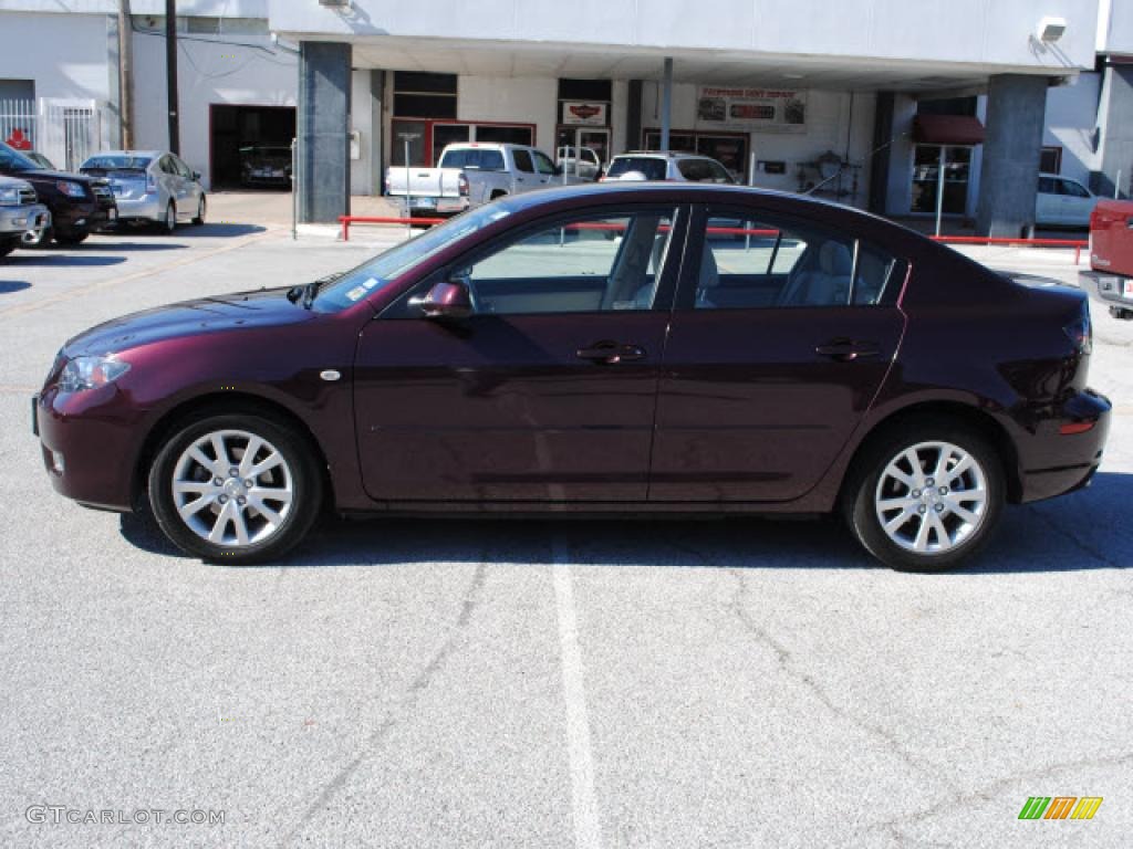 2007 MAZDA3 i Sport Sedan - Phantom Purple Mica / Beige photo #8