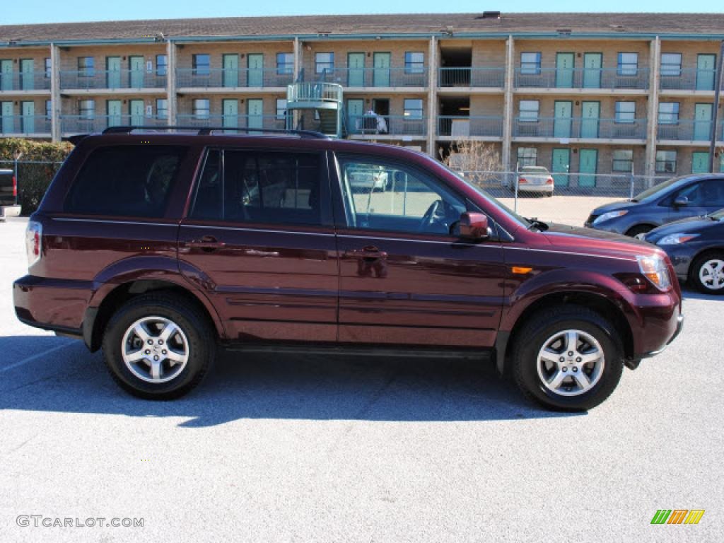 2007 Pilot EX-L - Dark Cherry Pearl / Gray photo #4