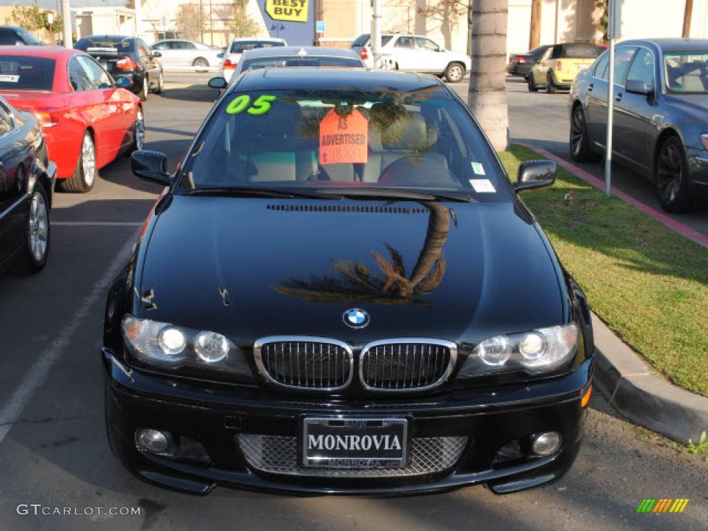 2005 3 Series 330i Coupe - Jet Black / Black photo #2