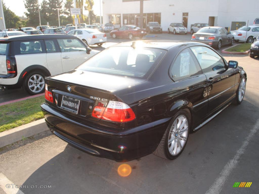 2005 3 Series 330i Coupe - Jet Black / Black photo #9