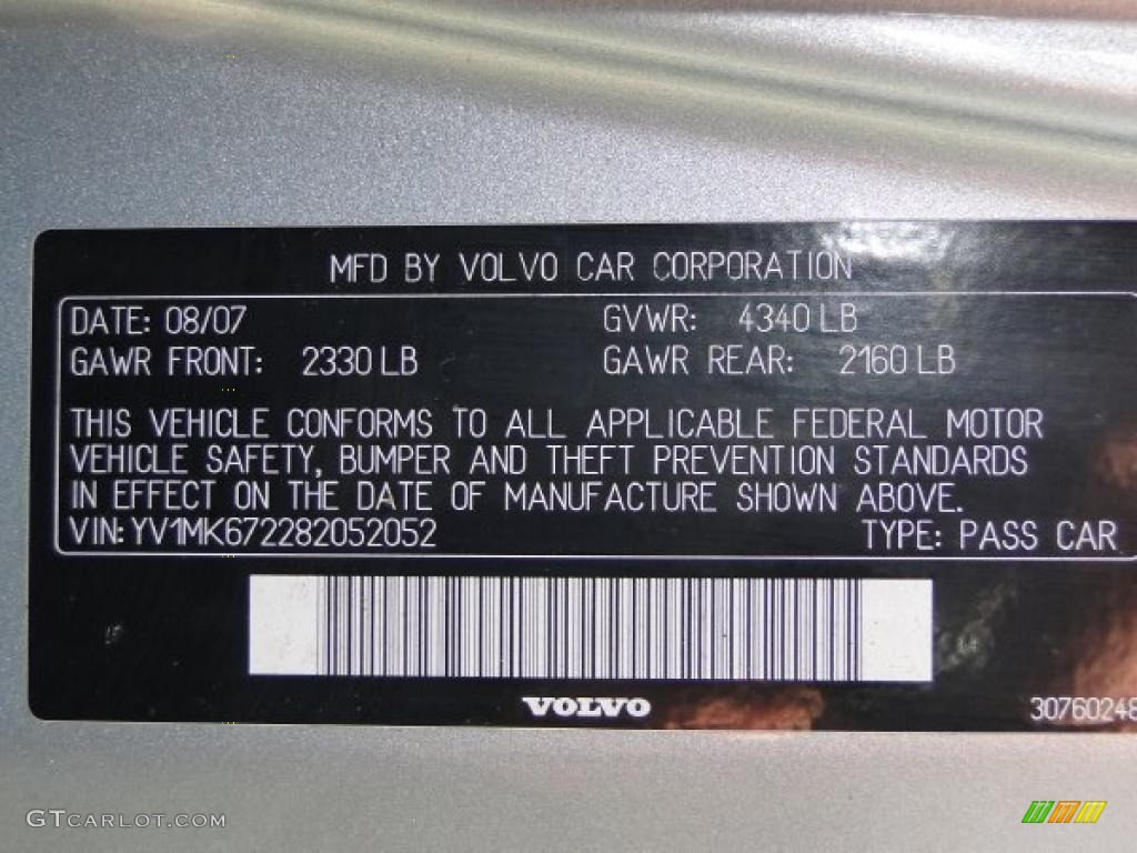 2008 Volvo C30 T5 Version 2.0 Info Tag Photos