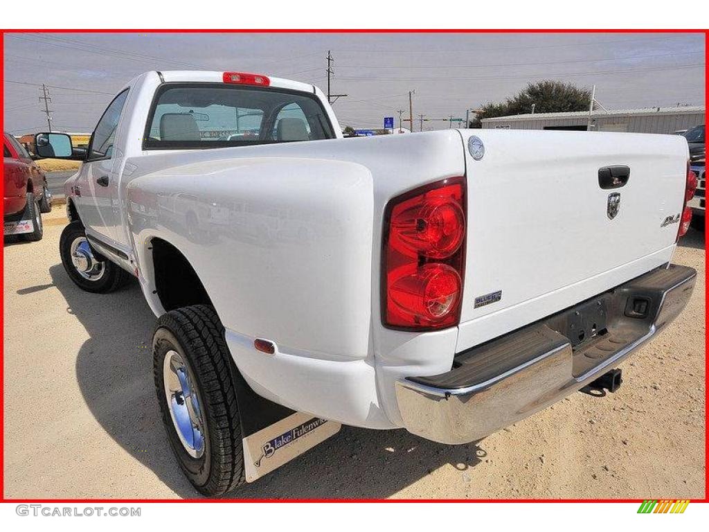 2007 Ram 3500 SLT Regular Cab 4x4 Dually - Bright White / Medium Slate Gray photo #3