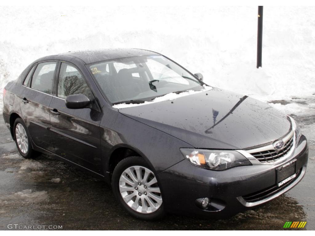 2009 Impreza 2.5i Premium Sedan - Dark Gray Metallic / Carbon Black photo #3