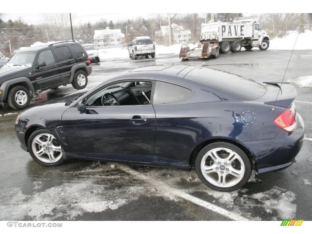 2006 Tiburon GT - Moonlit Blue Metallic / Black/Red photo #11