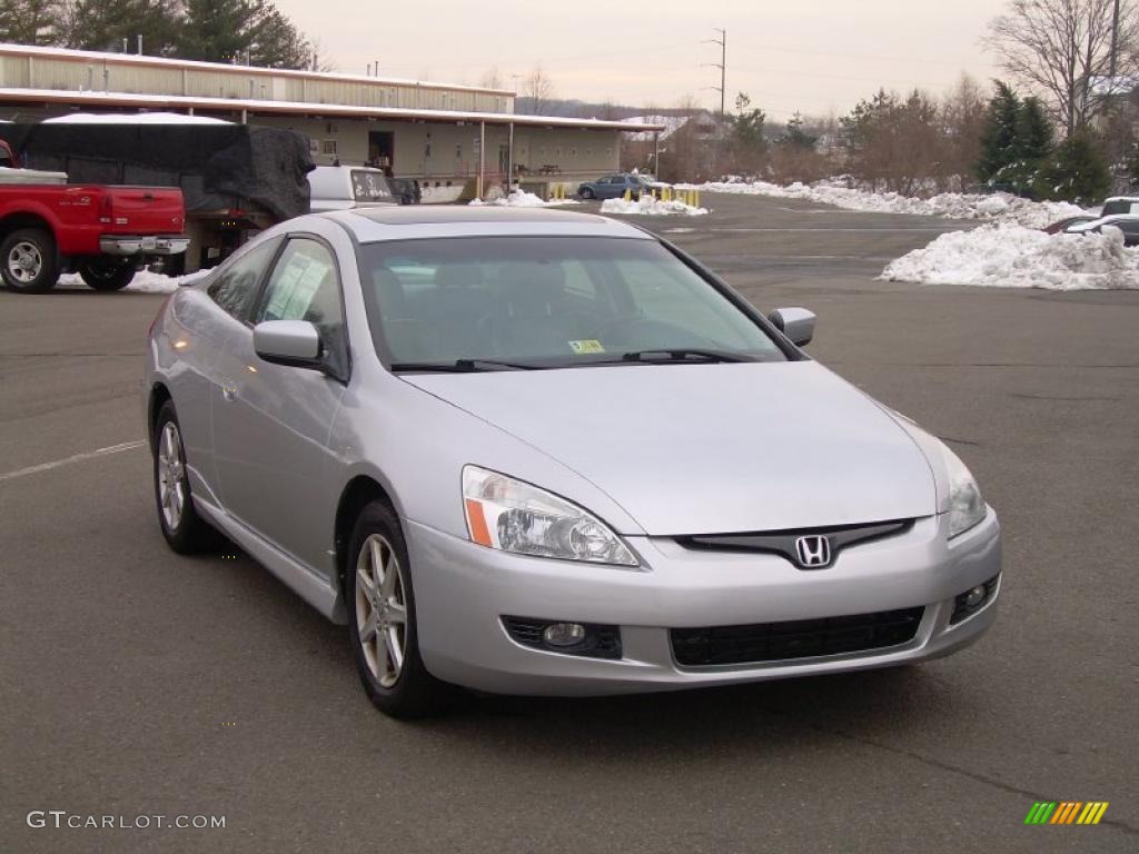 2003 Accord EX V6 Coupe - Satin Silver Metallic / Black photo #1