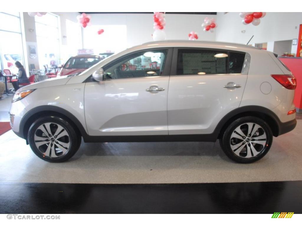 2011 Sportage EX AWD - Bright Silver / Black photo #3