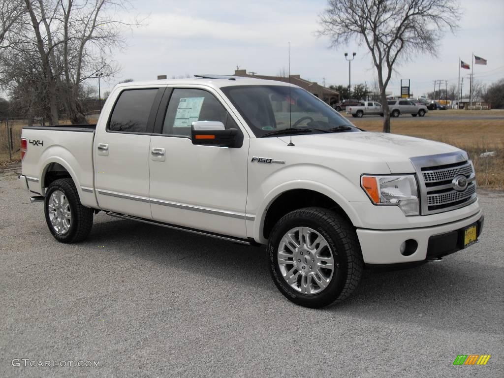 2009 F150 Platinum SuperCrew 4x4 - White Sand Tri Coat Metallic / Medium Stone Leather/Sienna Brown photo #7