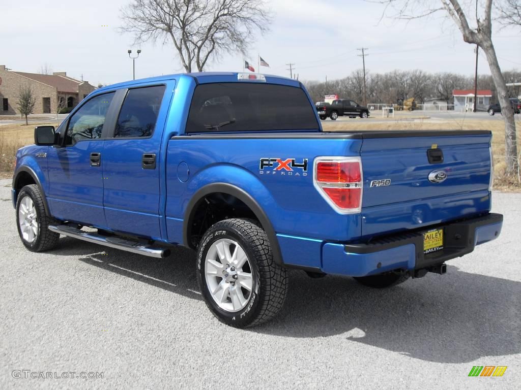 2009 F150 FX4 SuperCrew 4x4 - Blue Flame Metallic / Black/Medium Stone photo #4