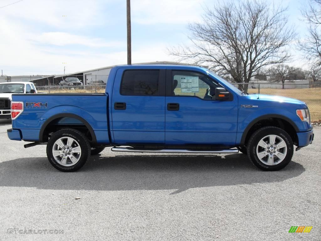 2009 F150 FX4 SuperCrew 4x4 - Blue Flame Metallic / Black/Medium Stone photo #5