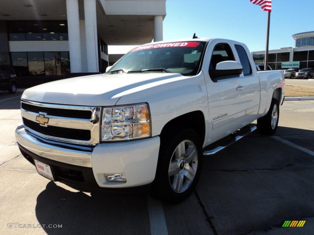 2008 Silverado 1500 LT Extended Cab - Summit White / Ebony photo #1