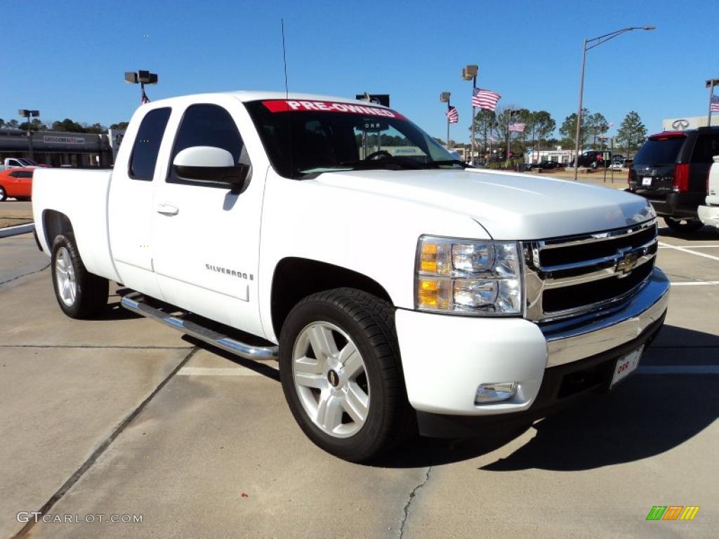 2008 Silverado 1500 LT Extended Cab - Summit White / Ebony photo #2