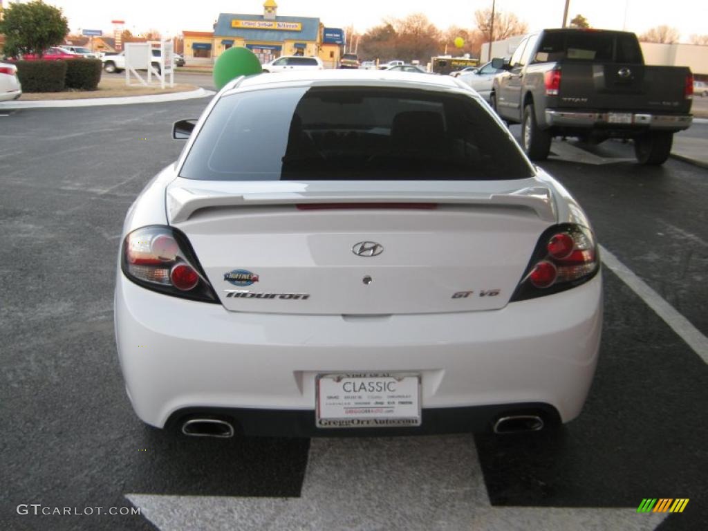 2008 Tiburon GT - Captiva White / GT Black Leather/Black Sport Grip photo #4