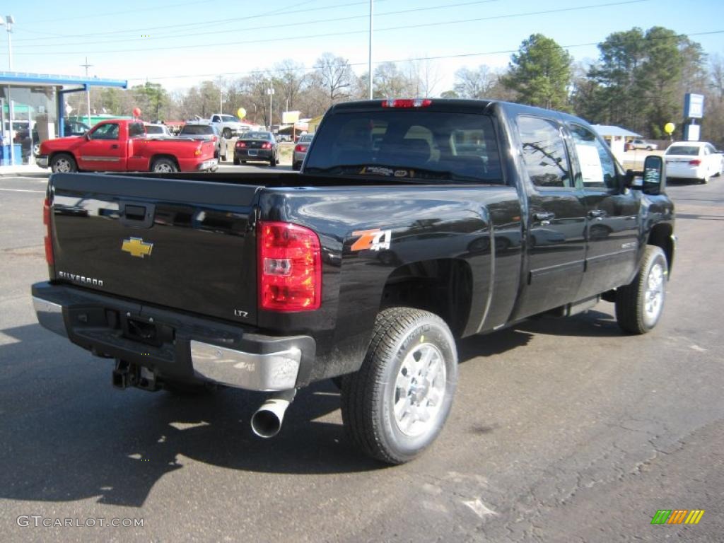 Black 2011 Chevrolet Silverado 2500HD LTZ Crew Cab 4x4 Exterior Photo #44501286