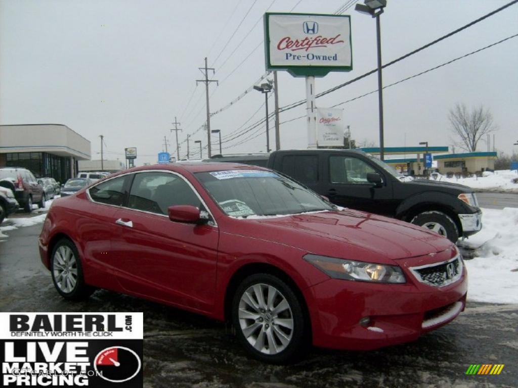 2008 Accord EX-L V6 Coupe - San Marino Red / Black photo #1