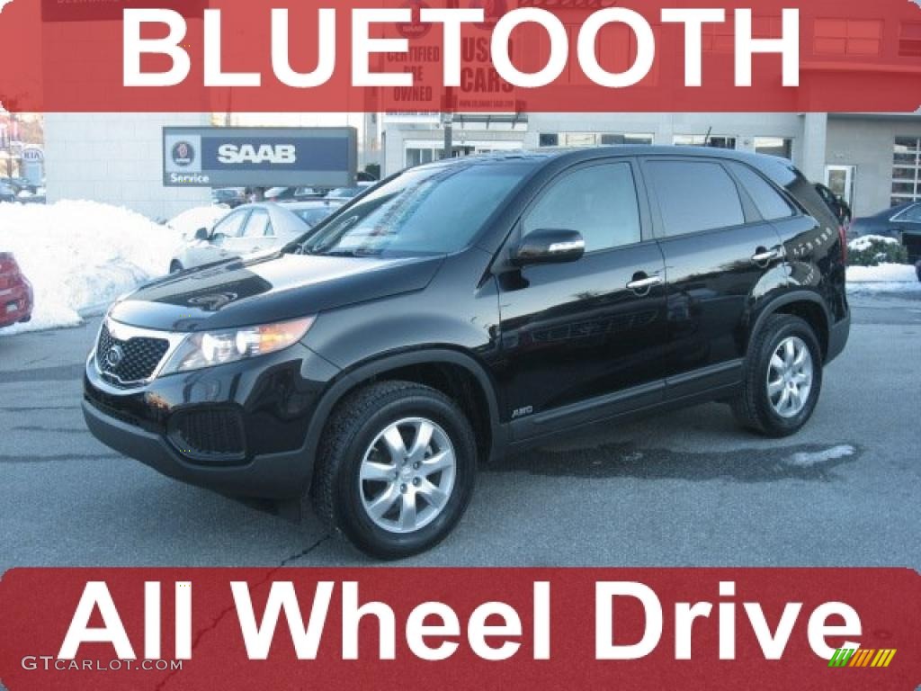 2011 Sorento LX AWD - Ebony Black / Gray photo #1