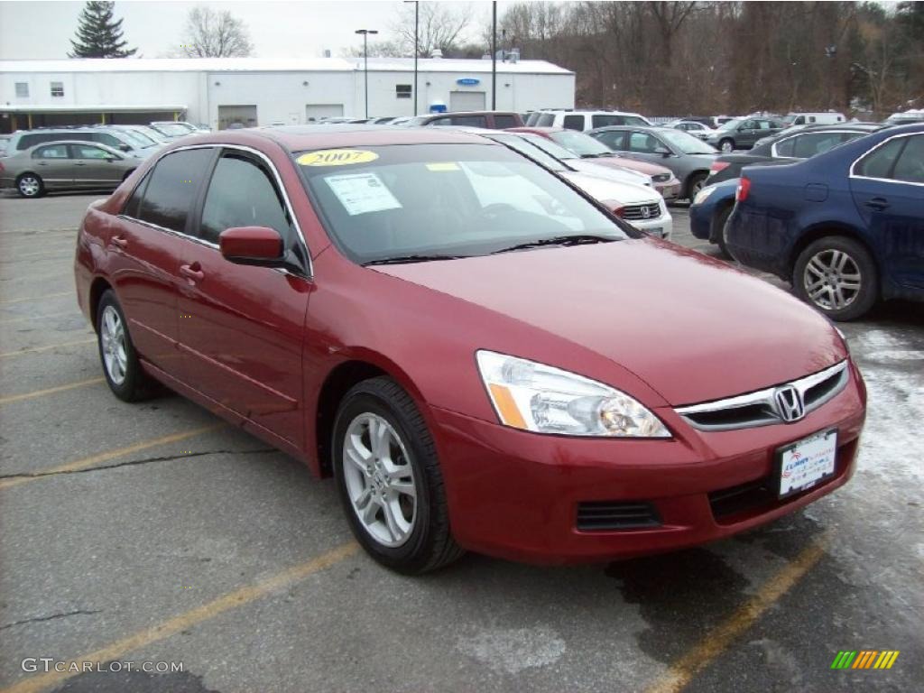 2007 Accord EX-L Sedan - Moroccan Red Pearl / Ivory photo #1