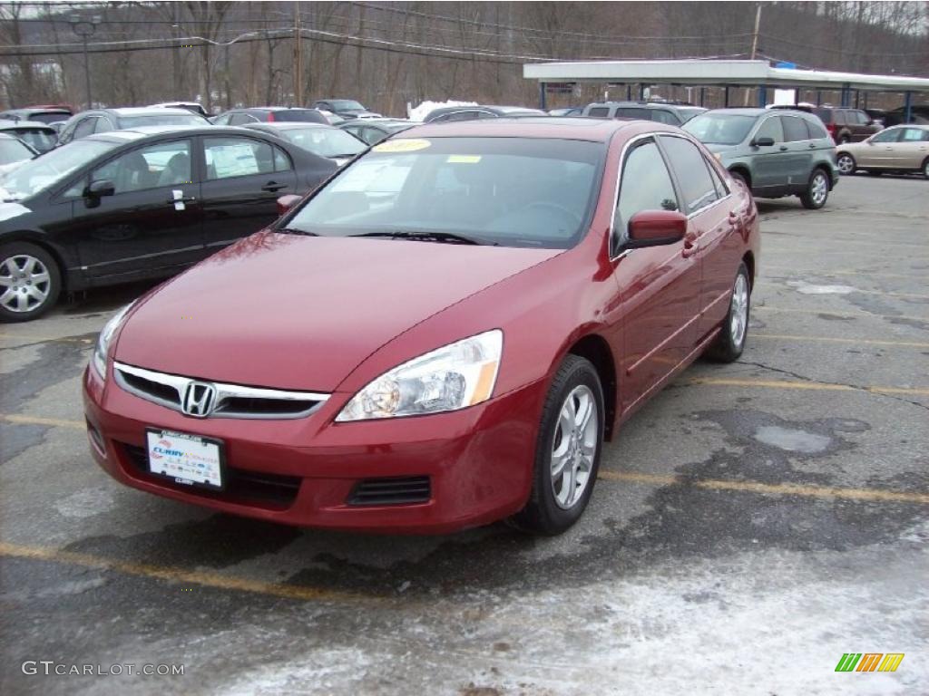 2007 Accord EX-L Sedan - Moroccan Red Pearl / Ivory photo #22