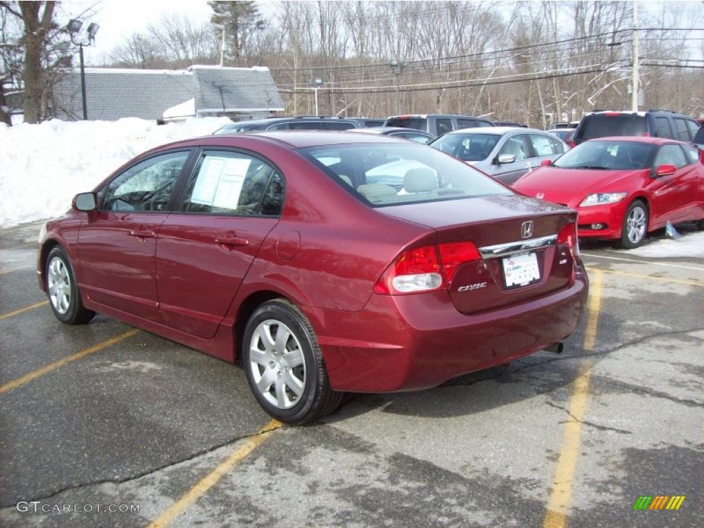 2010 Civic LX Sedan - Tango Red Pearl / Gray photo #2