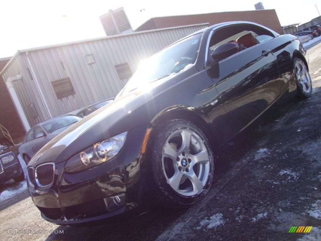2008 3 Series 328i Convertible - Jet Black / Coral Red/Black photo #1