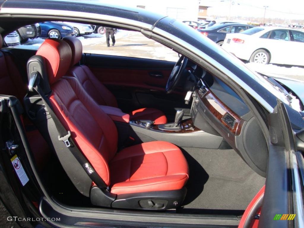 2008 3 Series 328i Convertible - Jet Black / Coral Red/Black photo #21