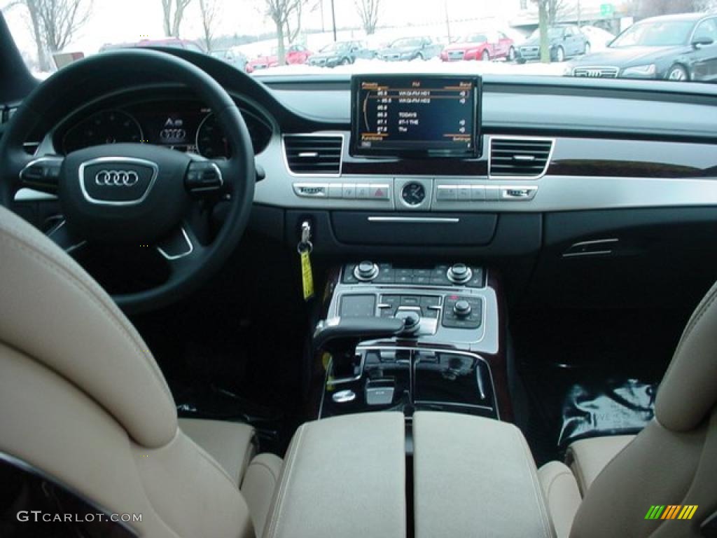 2011 Audi A8 4.2 FSI quattro Velvet Beige Dashboard Photo #44531952