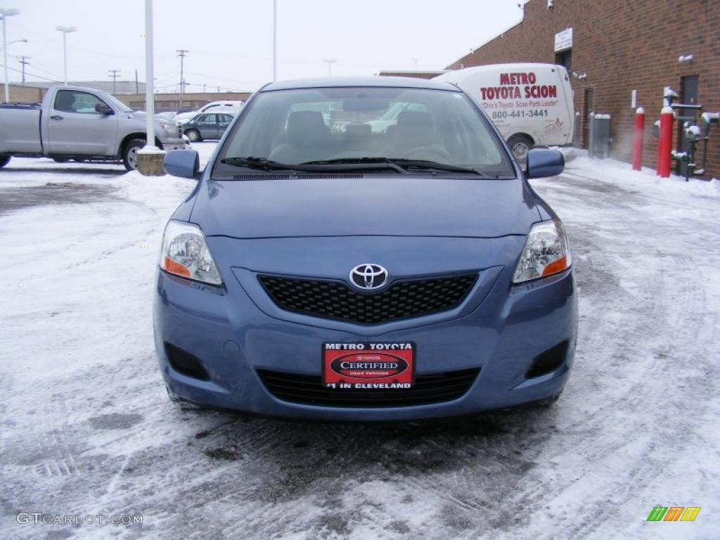 2010 Yaris Sedan - Pacific Blue Metallic / Bisque photo #8