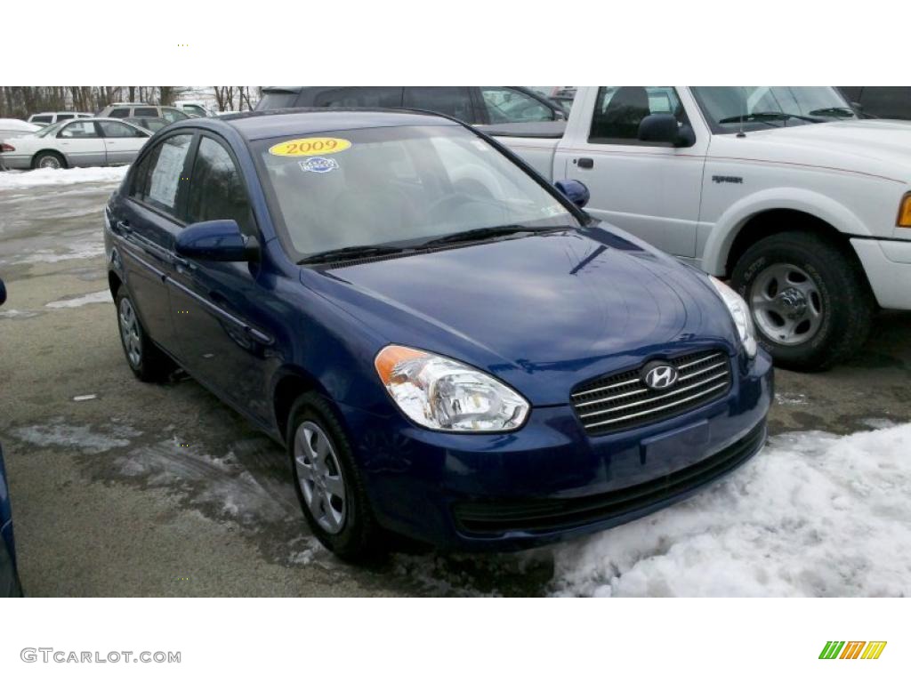 2009 Accent GLS 4 Door - Dark Sapphire Blue / Gray photo #1
