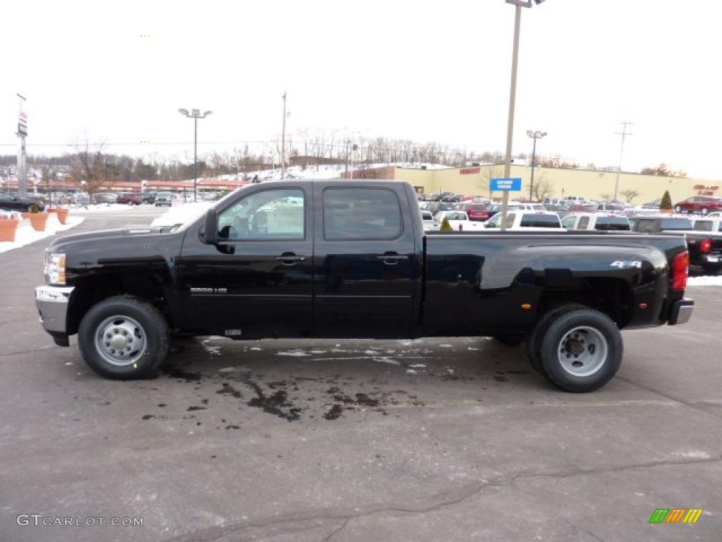 Black 2011 Chevrolet Silverado 3500HD LTZ Crew Cab 4x4 Dually Exterior Photo #44536517