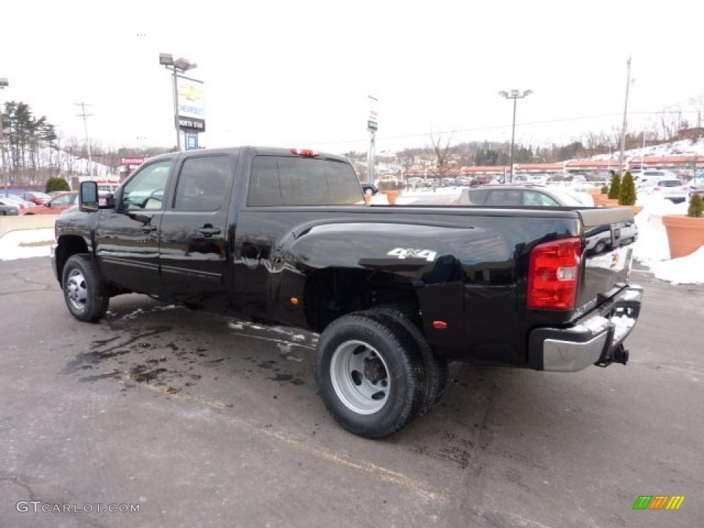 Black 2011 Chevrolet Silverado 3500HD LTZ Crew Cab 4x4 Dually Exterior Photo #44536533