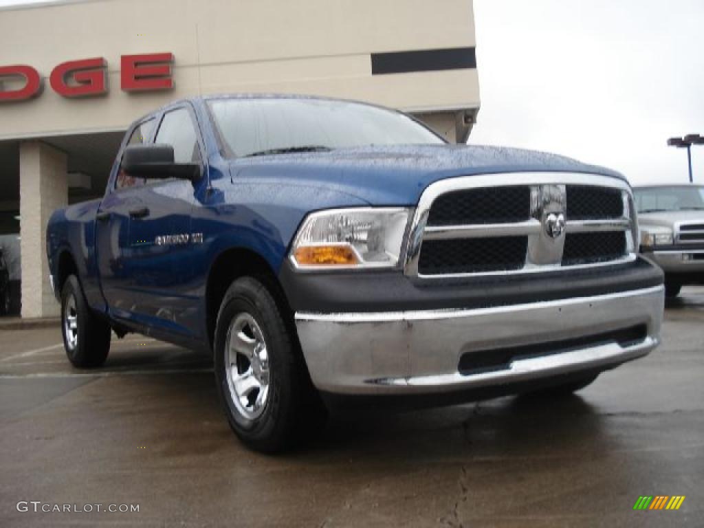 2011 Ram 1500 ST Quad Cab 4x4 - Deep Water Blue Pearl / Dark Slate Gray/Medium Graystone photo #1