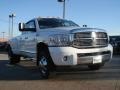 2007 Bright White Dodge Ram 3500 Laramie Quad Cab 4x4 Dually  photo #1