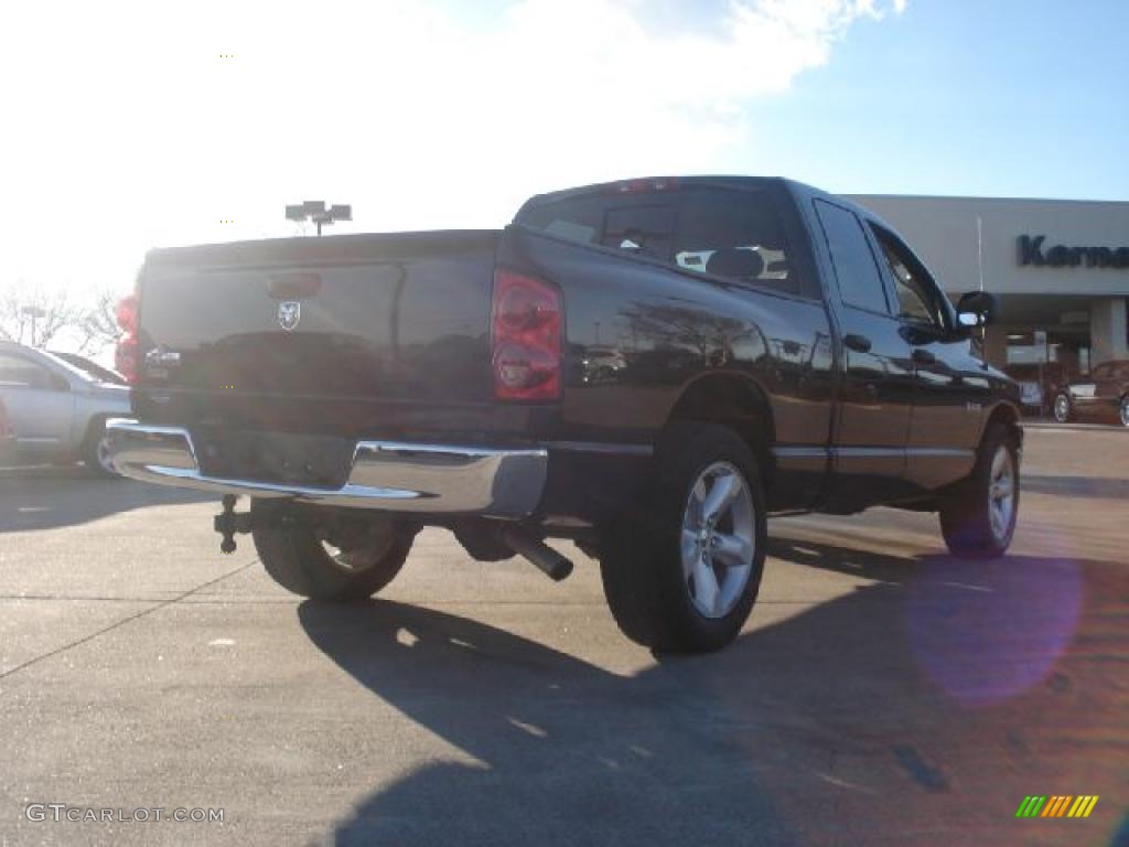 2008 Ram 1500 Lone Star Edition Quad Cab - Brilliant Black Crystal Pearl / Medium Slate Gray photo #3