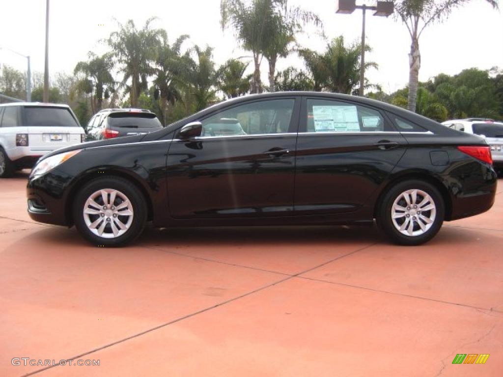 2011 Sonata GLS - Midnight Black / Gray photo #2