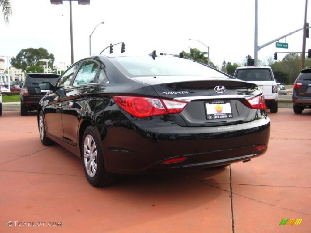 2011 Sonata GLS - Midnight Black / Gray photo #3