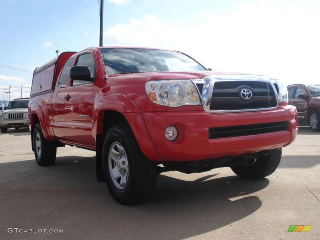 2008 Tacoma V6 PreRunner Access Cab - Radiant Red / Graphite Gray photo #1