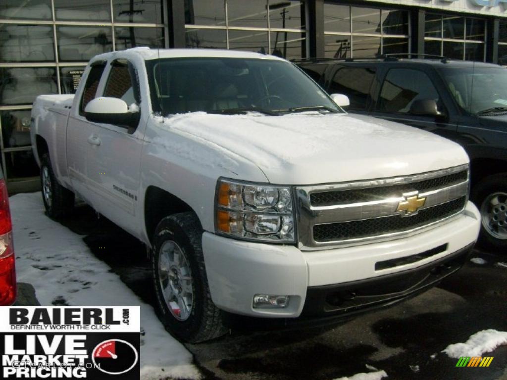 2009 Silverado 1500 LTZ Extended Cab 4x4 - Summit White / Ebony photo #1