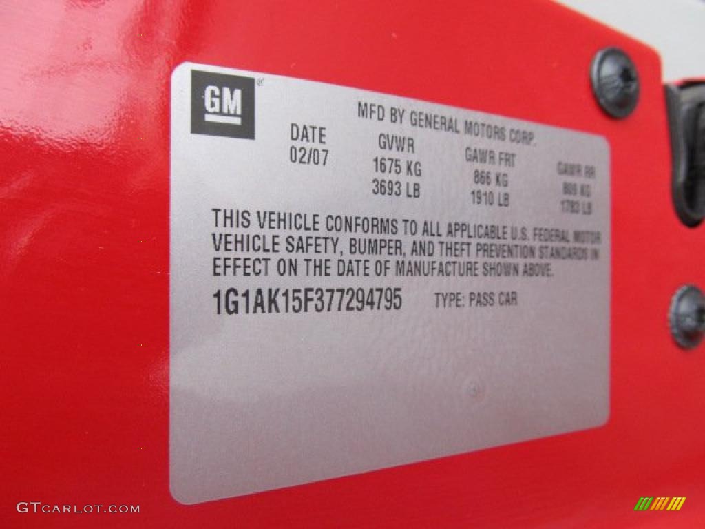 2007 Cobalt LS Coupe - Victory Red / Gray photo #29